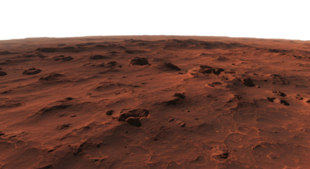 Martian Landscape Red Planet Surface with Rocks and Craters