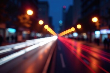 Abstract blurred city lights streaks at night, dynamic motion background , colorful, visual, shiny