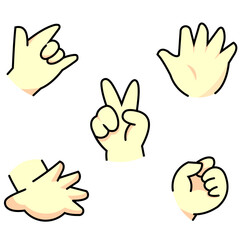 cartoon hand gesture illustration