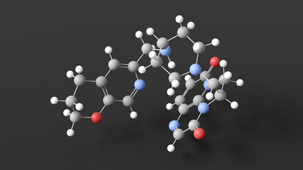 gepotidacin molecule 3d, molecular structure, ball and stick model, structural chemical formula dna gyrase inhibitor © Сергей Шиманович