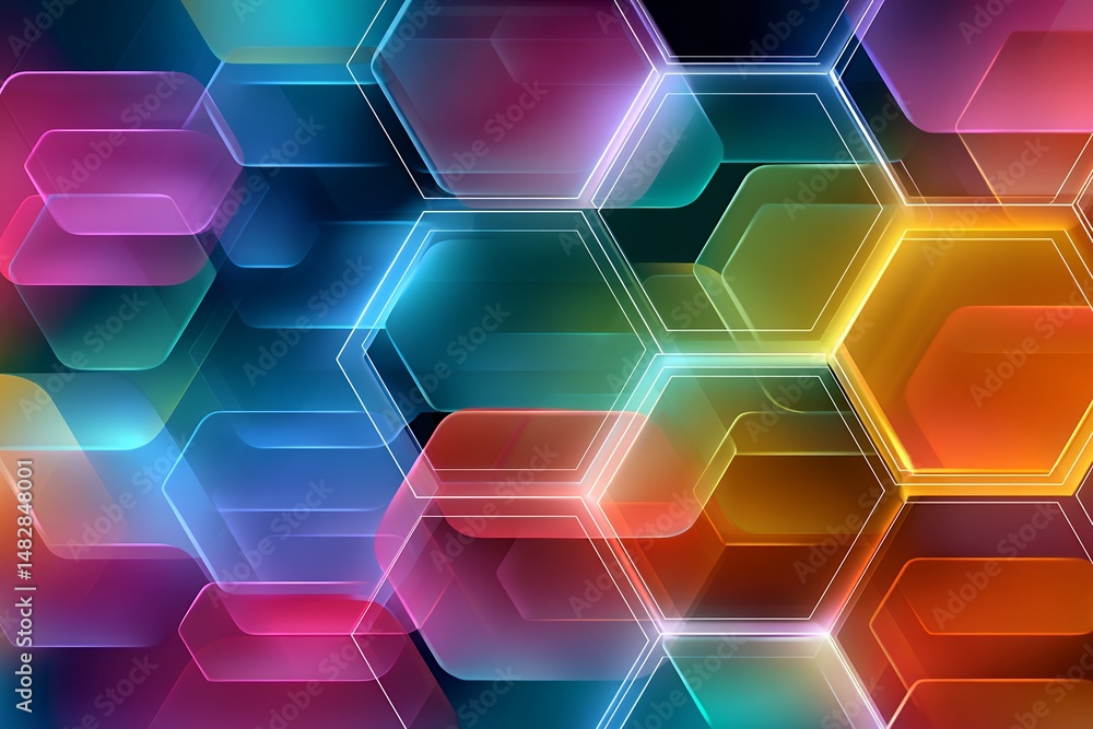 Poster abstract colorful hexagon pattern background