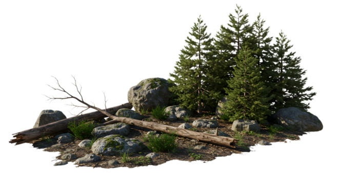 Forest floors enchanting details rocky outcrop lush trees