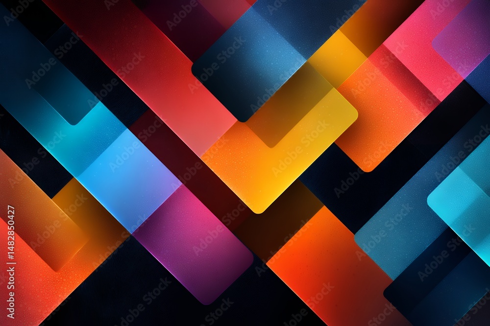 Poster abstract geometric pattern with vibrant colors and dynamic composition