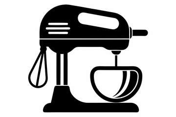 hand mixer silhouette line art vector illustration with a white background