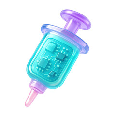 Obraz premium PNG Futuristic digital technology syringe