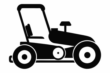 lawn mower silhouette line art vector illustration with a white background