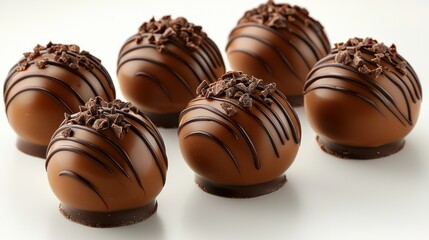 Obraz premium Chocolate truffles with drizzle and toppings