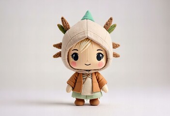 Stunning Minimalist chibi druid character design.