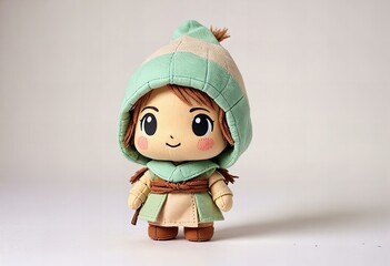 Stunning Minimalist chibi druid character design.