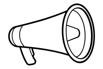 megaphone silhouette line art vector illustration with a white background