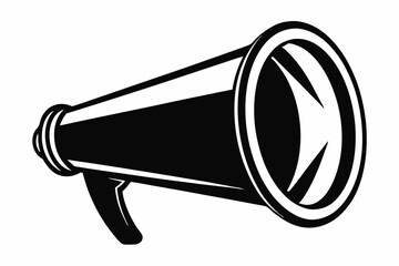 megaphone silhouette line art vector illustration with a white background