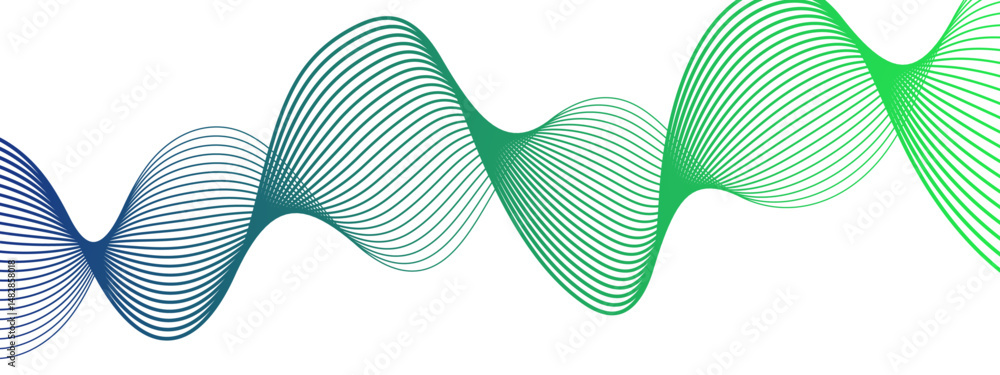 Aufkleber abstract flowing wave pattern featuring a gradient of colors. evenly spaced, curved, parallel lines 