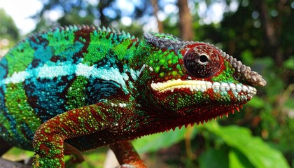 green lizard on a branch