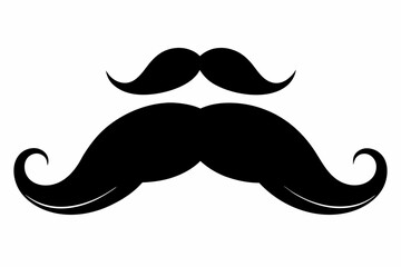 moustache silhouette line art vector illustration with a white background