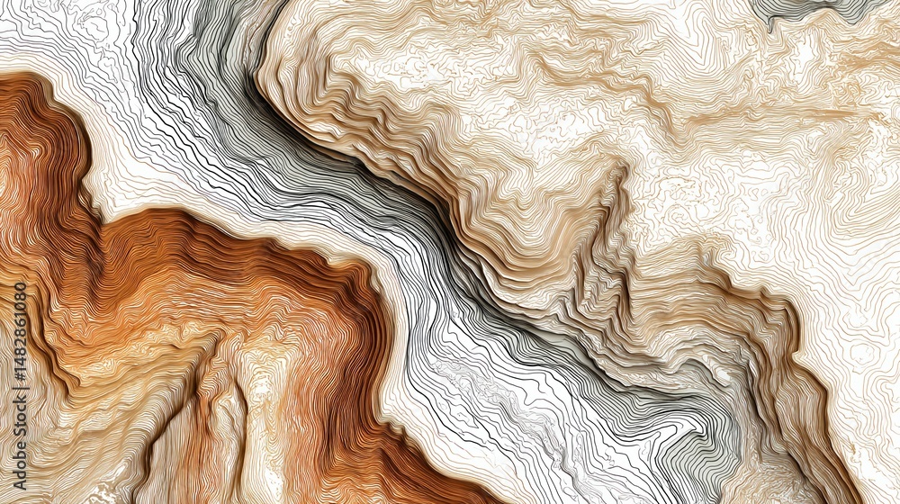 Poster a topographic map background with a flowing, organic pattern that resembles the texture of sandstone