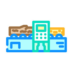 beam manufacturing wood frame house color icon vector illustration