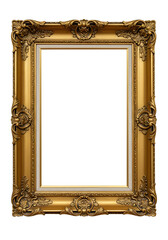 Ornate golden picture frame with intricate carvings