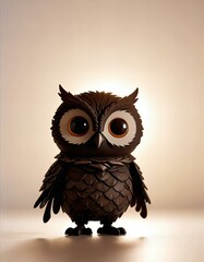 Chibi ninja owl with a covert background
