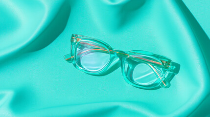Modern sunglasses with mint background