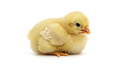 Obraz premium ふわふわ黄色い雛鳥 柔らかな光を浴びて眠る. AI Generated