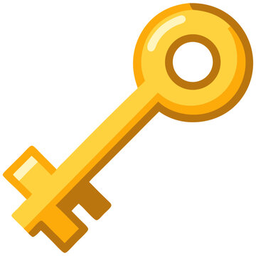 Classic golden key vector flat design
