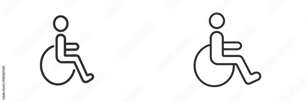 Aufkleber wheelchair symbols representing accessibility and inclusion in public spaces under various condition