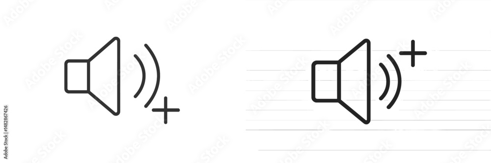 Aufkleber Sound volume control icons displayed on a minimalistic background representing audio settings adjustments