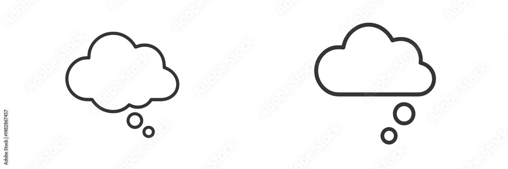 Leinwandbilder cloud thought bubbles representing ideas and reflections in a minimalist design suitable for concept
