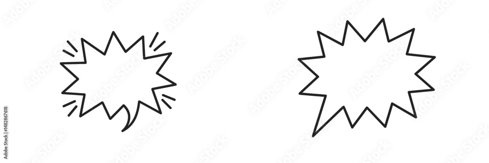 Leinwandbilder speech bubbles designed for comic or creative expression featuring dynamic shapes and blank interior