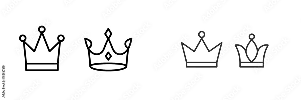 Aufkleber various crown designs displayed in a minimalist style reflecting creativity and elegance