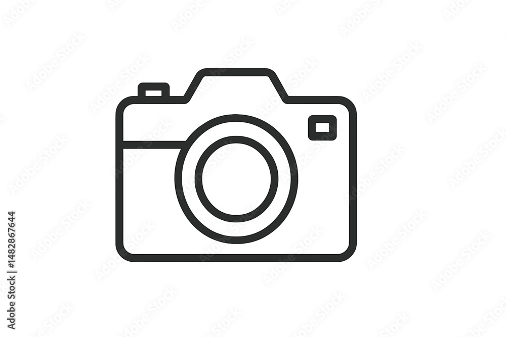 Poster Simple outline of a vintage camera design with clean lines and minimalistic style showcasing artistic representation