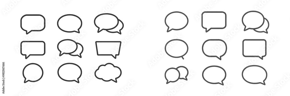 Leinwandbilder collection of various speech bubbles in different styles and shapes for creative communication desig