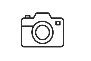 Simple outline of a vintage camera design with clean lines and minimalistic style showcasing artistic representation