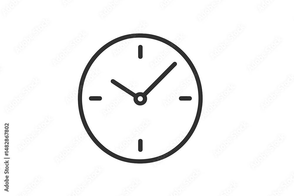 Aufkleber Minimalistic clock design showcasing time in a simple and elegant style suitable for various settings or themes