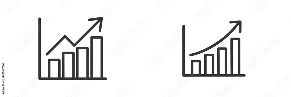 Poster Growth chart illustrations depicting increasing trends in data analysis and performance metrics over time