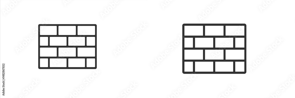 Poster Two simple brick wall designs showing different patterns for inspiration in architecture and design projects