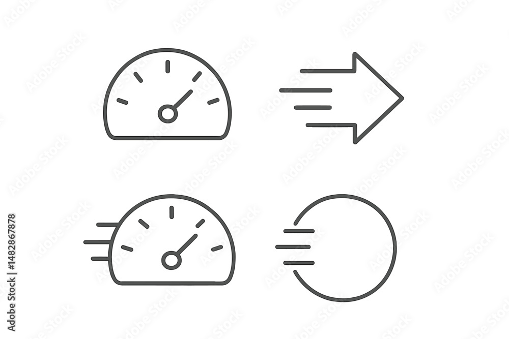 Leinwandbilder Speed indicators and motion graphics showing acceleration and velocity in a dynamic format