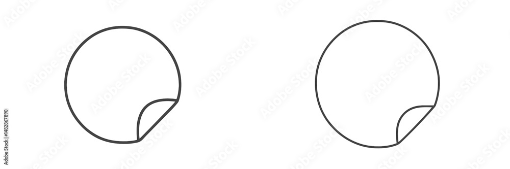Poster two simple circular shapes with curved corners, illustrating minimalistic design in a clean composit