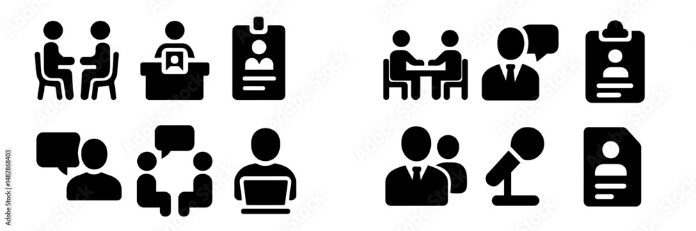 Poster Icons representing various professional activities and communication methods relevant to business and teamwork settings