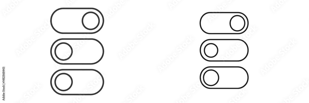 Poster toggle switch design with multiple options displayed on a minimalistic background