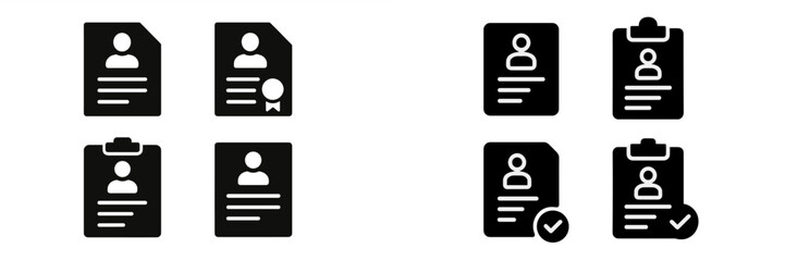 Different styles of resumes and application forms in black and white, showcasing various document formats and layouts useful for job seekers