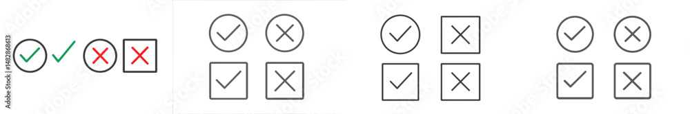 Poster instructions for checking boxes and circles in a user interface layout on a digital screen