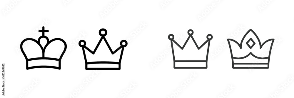 Aufkleber various designs of crowns showcasing different styles and elements for regal representation in art a