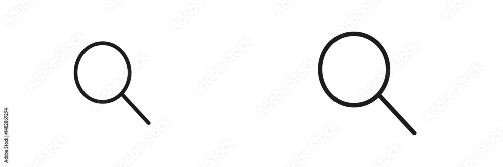 Poster Two magnifying glasses placed side by side on a plain background highlighting their design and size differences