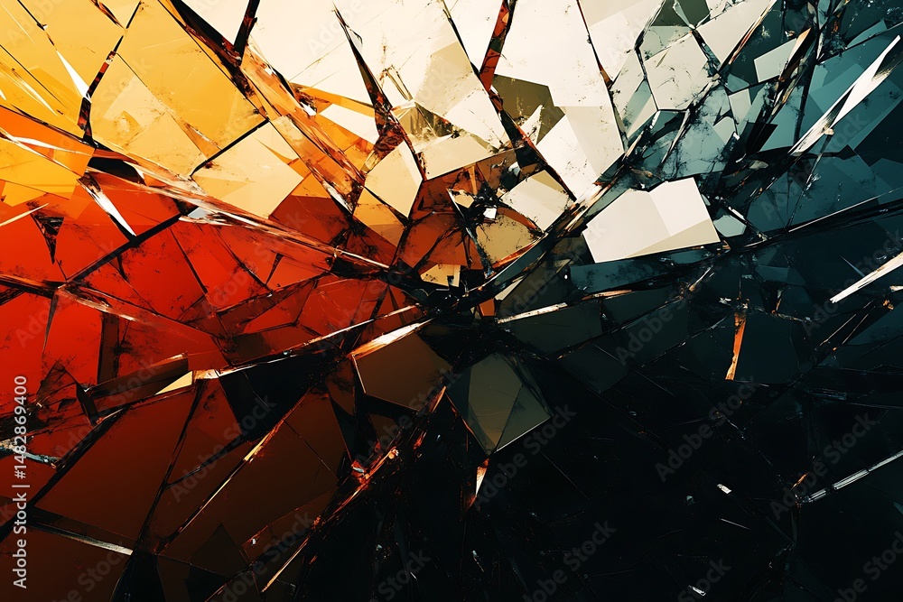 Poster abstract background with fractured shards and a high-contrast palette