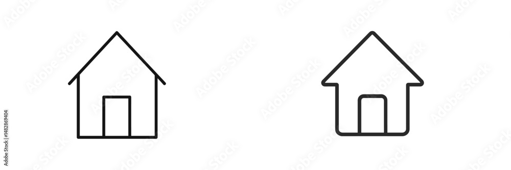 Poster minimalist house outline designs in parallel orientations showcasing simple architectural concepts