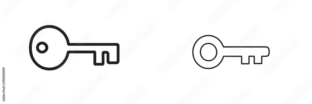 Leinwandbilder Design of two simple key icons in black and white showcasing a minimalist style suitable for modern graphic design needs