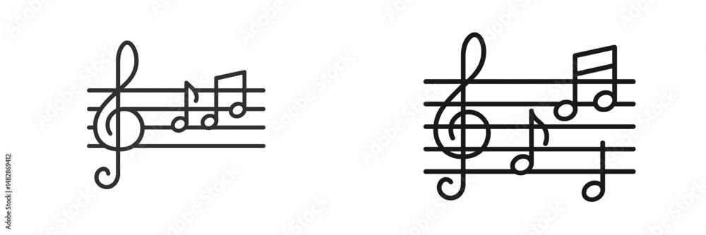 Leinwandbilder musical notes displayed on lines showcasing different rhythms and melodies in a creative layout
