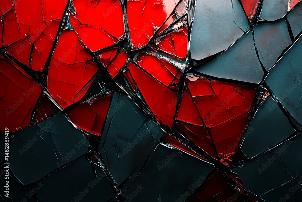 Poster abstract background with fractured shards and a high-contrast palette