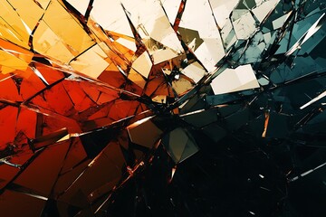 Fototapeta premium Abstract background with fractured shards and a high-contrast palette